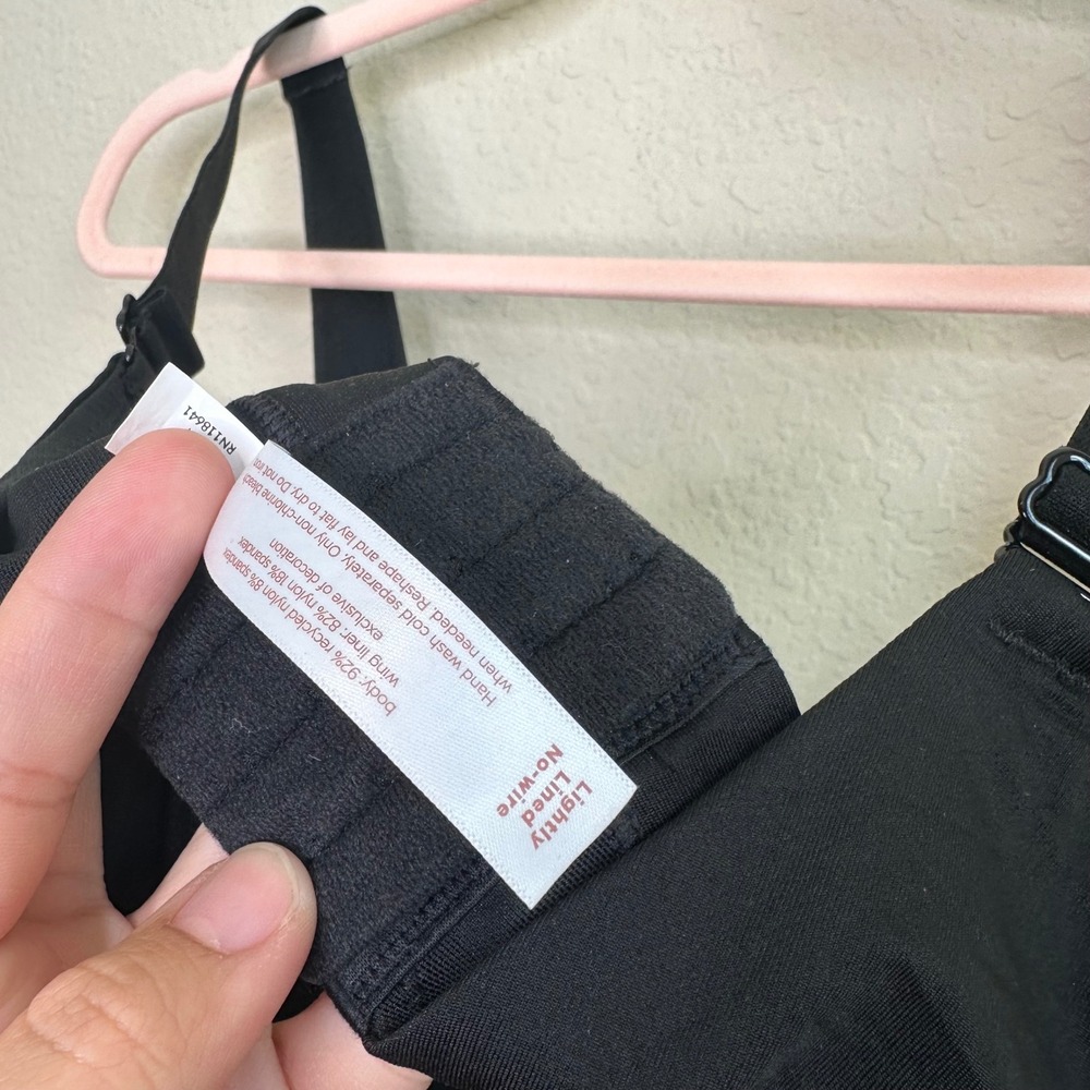 Cacique Black Lightly Lined No-Wire Wireless Bra 48F Cutout Detail - Picture 7 of 7